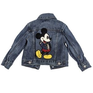 GAP Disney Micky Mouse Loop And Stitch Toddler Kids Icon Blue Denim Jacket 3t